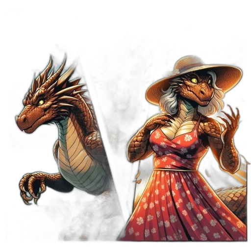 dragon, concept art, fantasy art, 3d render transparent PNG cut-out
