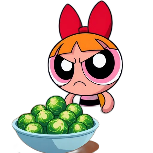 food, cartoon, orange-haired, girl transparent PNG cut-out