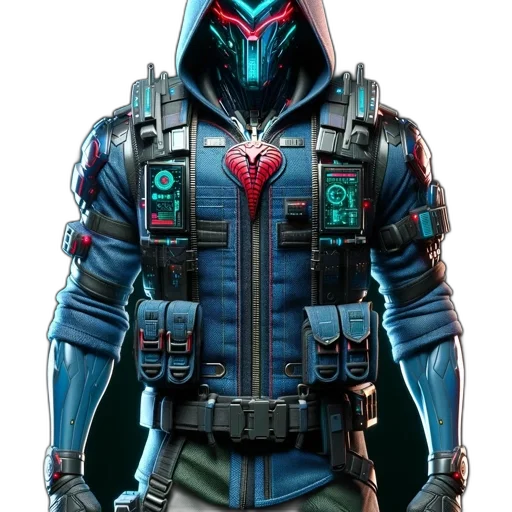 jacket, mask, robot, concept art transparent PNG cut-out