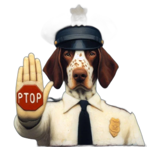 staff, anthropomorphized, dog, wearing transparent PNG cut-out