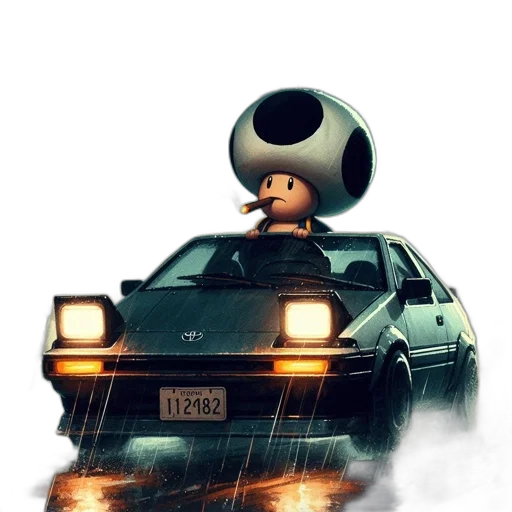 car, robot, hat, concept art transparent PNG cut-out