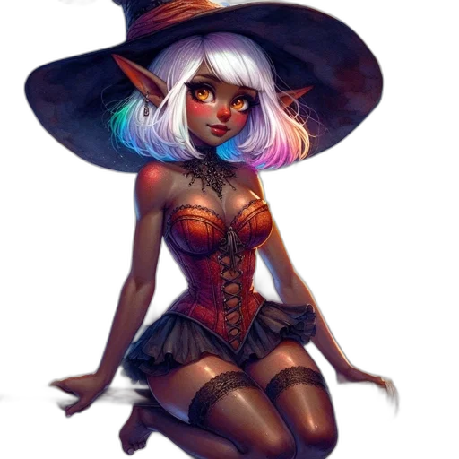 hat, dress, fantasy art, concept art transparent PNG cut-out