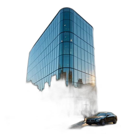 building, car, concept art, photorealistic transparent PNG cut-out