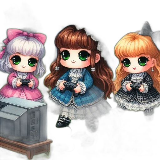pixel art, anime, concept art, 3d render transparent PNG cut-out