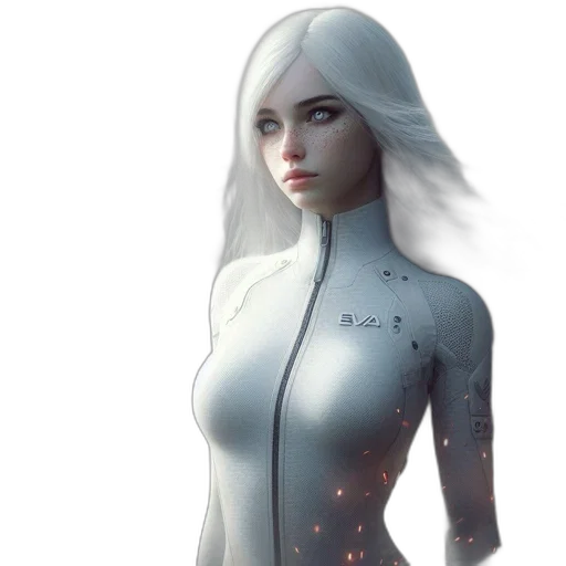 dress, robot, concept art, fantasy art transparent PNG cut-out