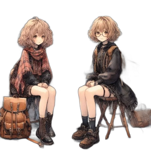 jacket, dress, mask, hair transparent PNG cut-out