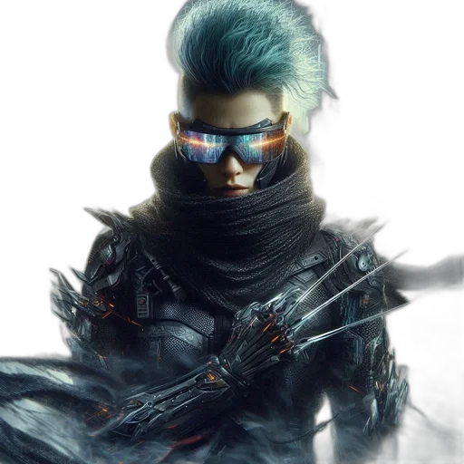 weapon, face, cyberpunk, concept art transparent PNG cut-out