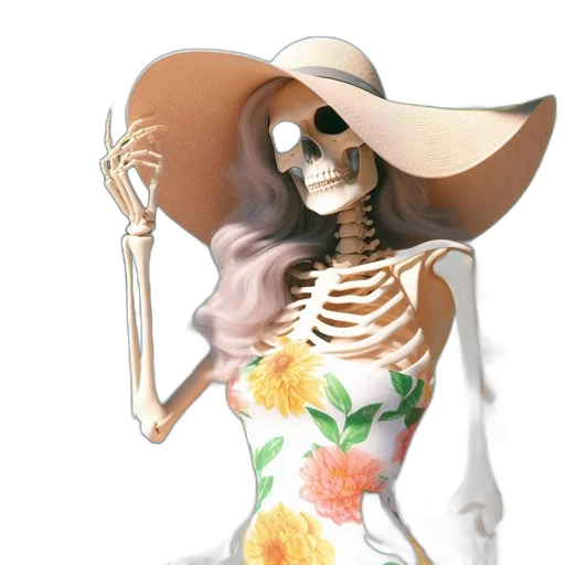 dress, hat, jewelry, staff transparent PNG cut-out