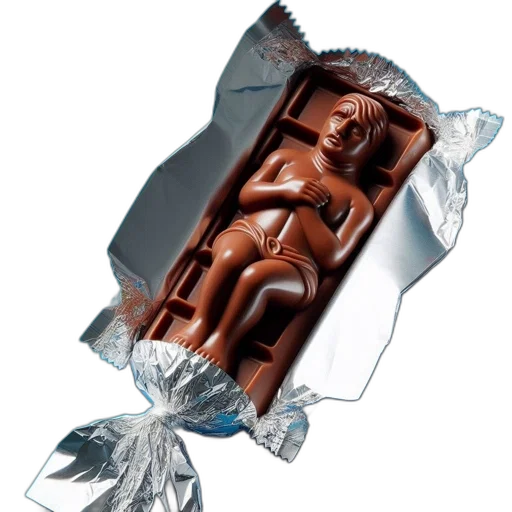 food, photorealistic, 3d render, silver-wrapped transparent PNG cut-out