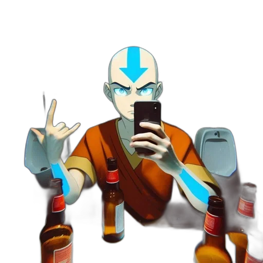 robot, jacket, bottle, face transparent PNG cut-out