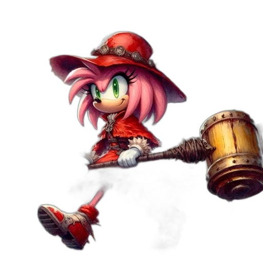 weapon, staff, hat, robot transparent PNG cut-out
