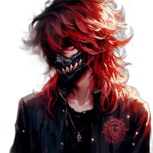 mask, face, jacket, hair transparent PNG cut-out
