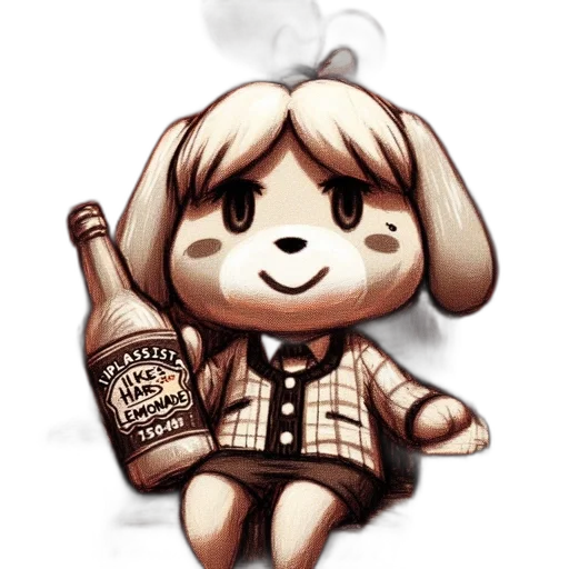 bottle, animal, pixel art, concept art transparent PNG cut-out