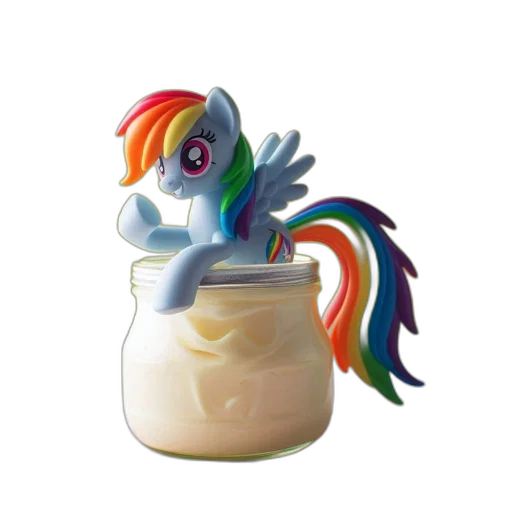 food, 3d render, anthropomorphic, rainbow transparent PNG cut-out