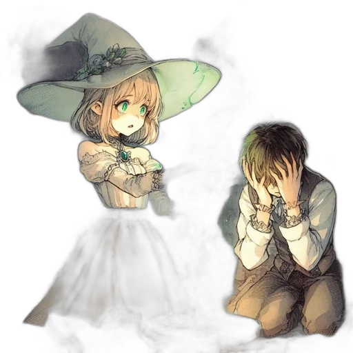 dress, mask, hat, watercolor transparent PNG cut-out