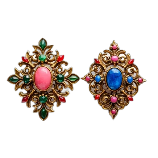 jewelry, crown, two, ornate transparent PNG cut-out
