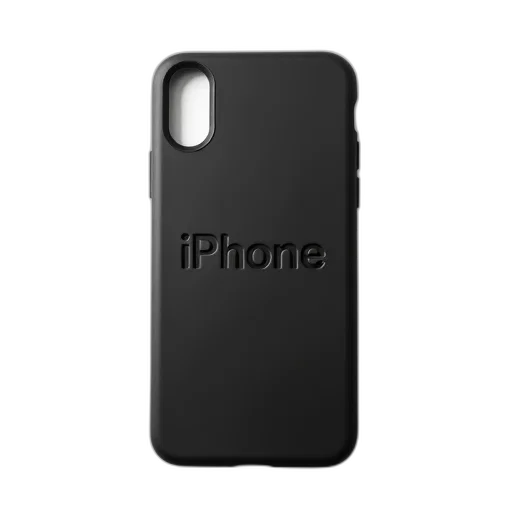 3d render, black, smartphone, case transparent PNG cut-out
