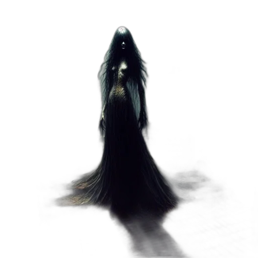 dress, creature, mask, hair transparent PNG cut-out