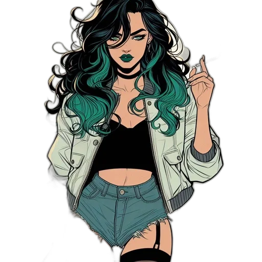 jacket, cartoon, comic book art, concept art transparent PNG cut-out