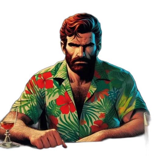 jacket, comic book art, concept art, pixel art transparent PNG cut-out