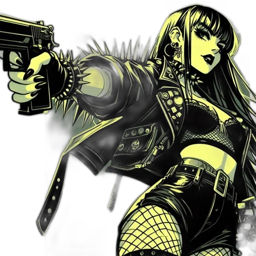 weapon, comic book art, concept art, cyberpunk transparent PNG cut-out