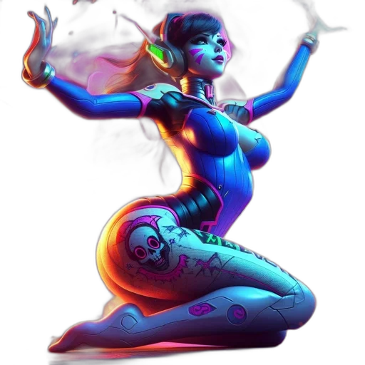concept art, fantasy art, pixel art, cyberpunk transparent PNG cut-out