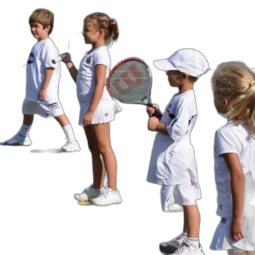 group, children, white, tennis transparent PNG cut-out