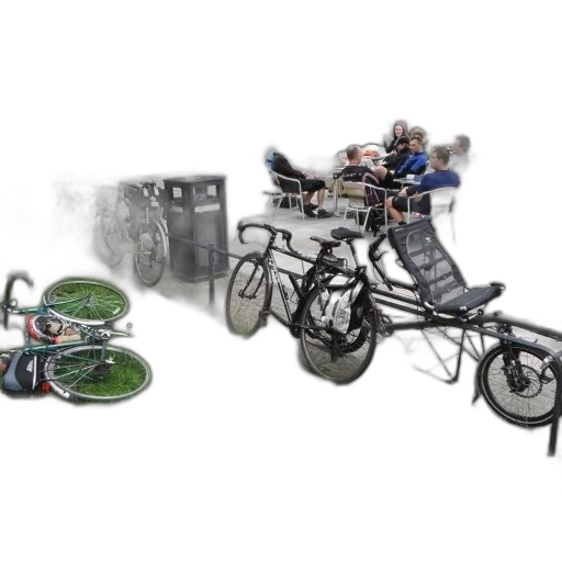 concept art, 3d render, bicycles, parked transparent PNG cut-out