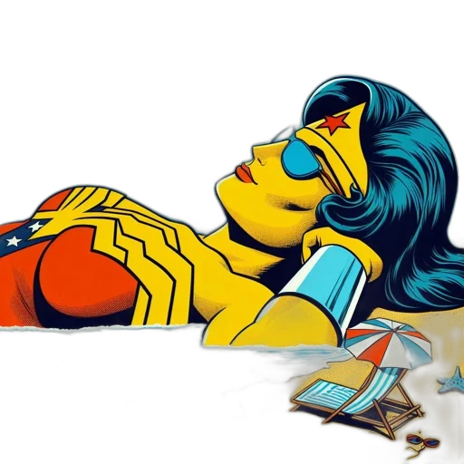 comic book art, concept art, wonder, woman transparent PNG cut-out