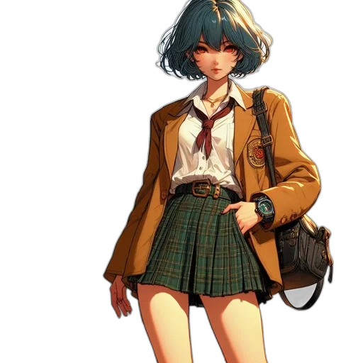 jacket, dress, staff, umbrella transparent PNG cut-out