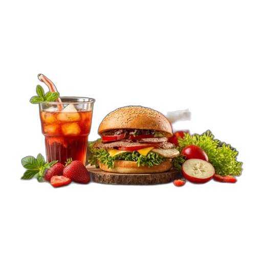 food, photorealistic, 3d render, example transparent PNG cut-out