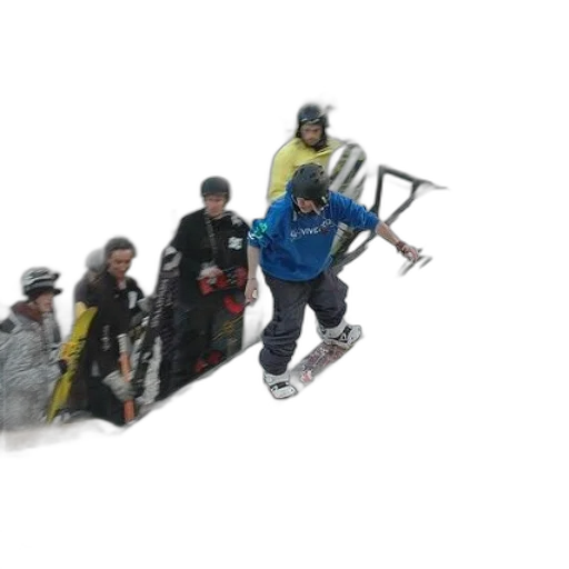 staff, snow, snowboarder, riding transparent PNG cut-out