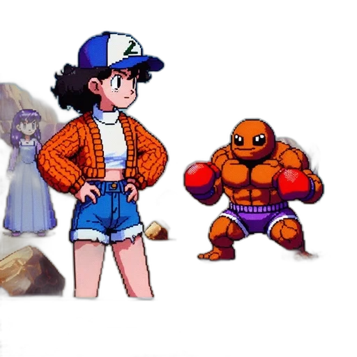pixel art, concept art, anime, comic book art transparent PNG cut-out