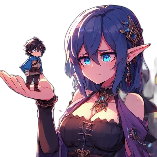 dragon, staff, weapon, dress transparent PNG cut-out