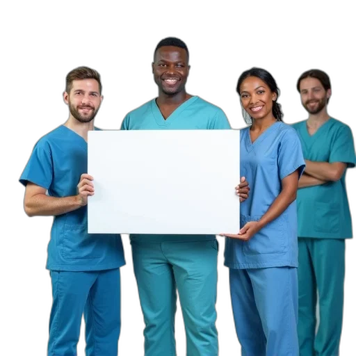 staff, group, doctors, scrubs transparent PNG cut-out