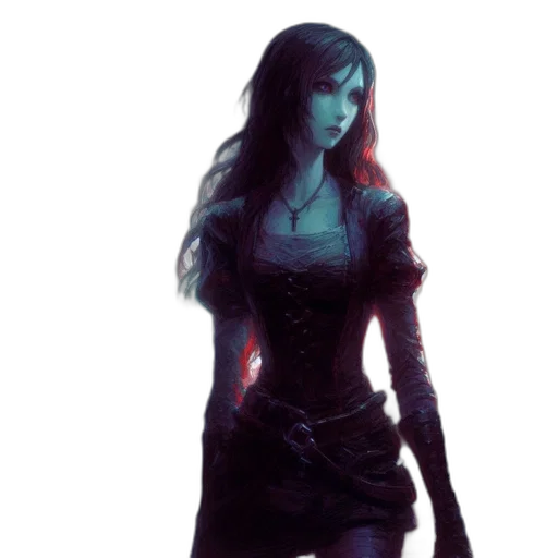 dress, staff, concept art, fantasy art transparent PNG cut-out