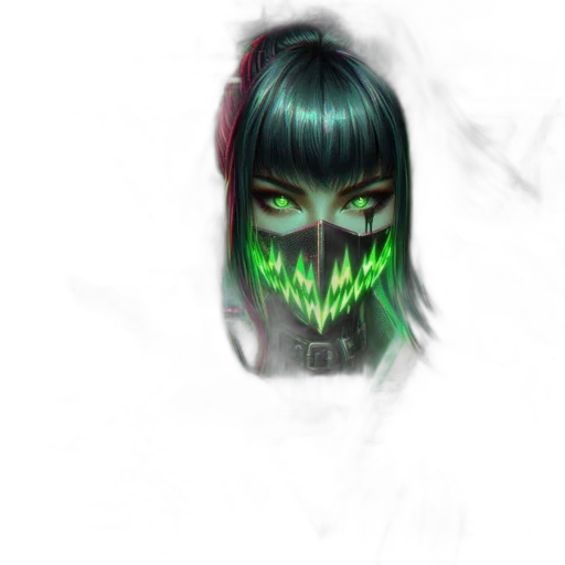 mask, face, creature, cyberpunk transparent PNG cut-out