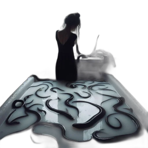 dress, concept art, 3d render, fog transparent PNG cut-out