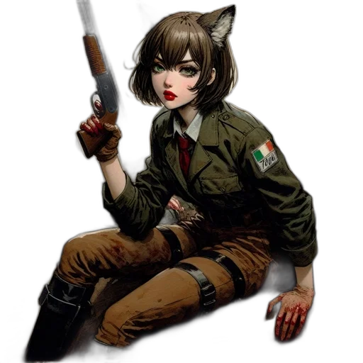 staff, weapon, jacket, comic book art transparent PNG cut-out