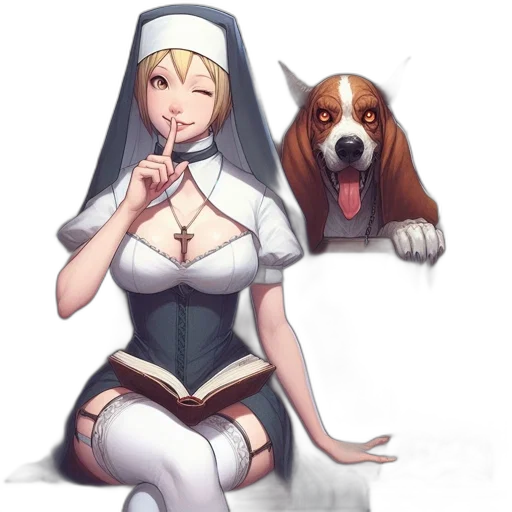 dress, staff, animal, concept art transparent PNG cut-out