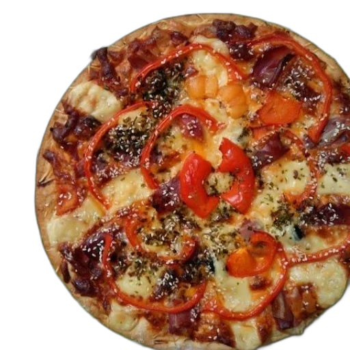 food, photorealistic, pizza, red transparent PNG cut-out