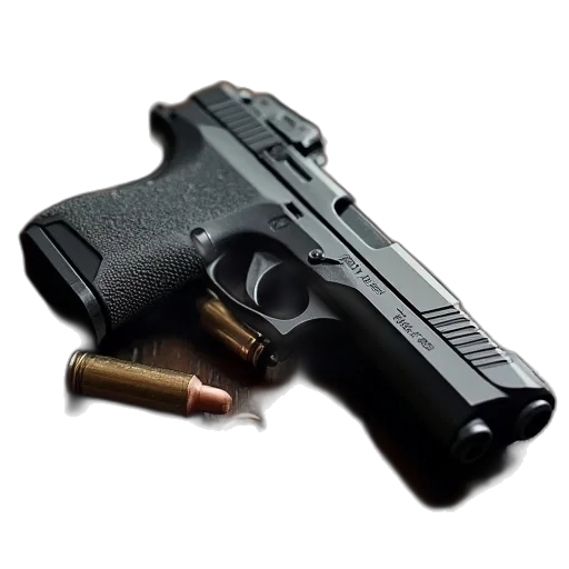 weapon, 3d render, photorealistic, pistol transparent PNG cut-out