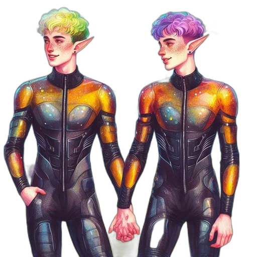 concept art, cyberpunk, comic book art, watercolor transparent PNG cut-out