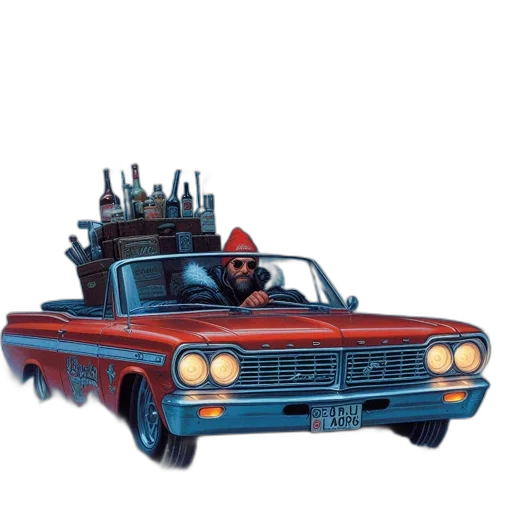 car, weapon, robot, crown transparent PNG cut-out