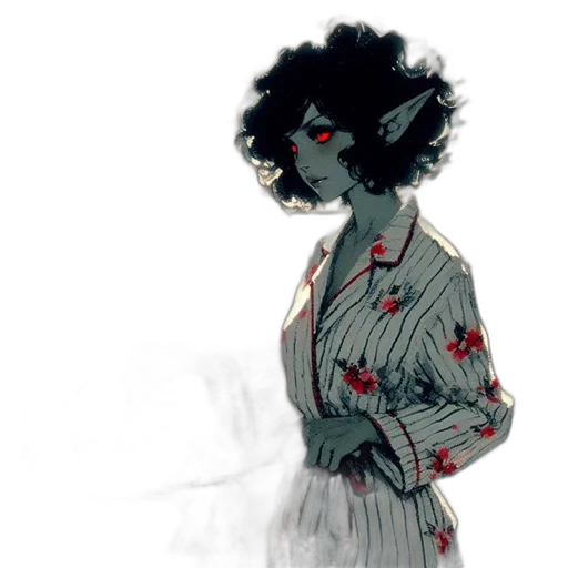 dress, jacket, hair, creature transparent PNG cut-out