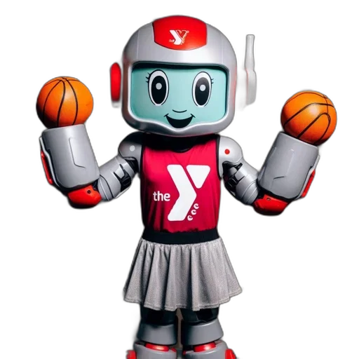 robot, 3d render, anthropomorphic, red transparent PNG cut-out