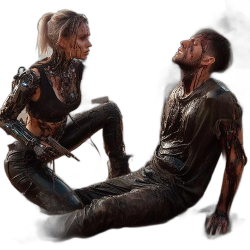 concept art, comic book art, cyberpunk, fantasy art transparent PNG cut-out