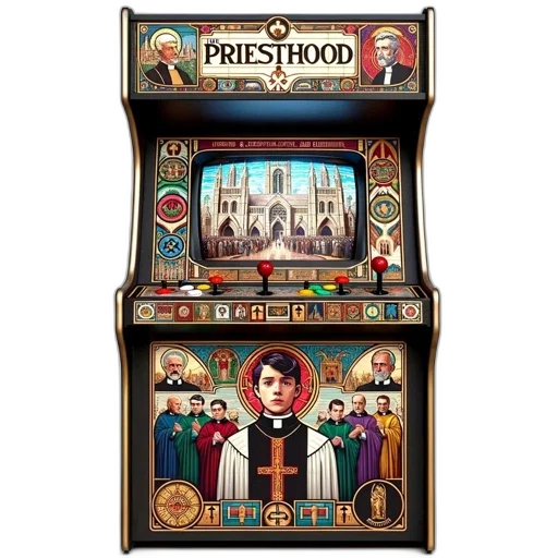 arcade-style, gaming, machine, features transparent PNG cut-out