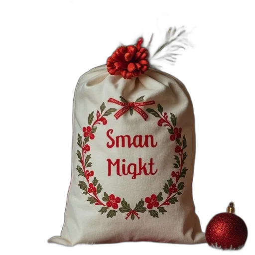 personalised, christmas, sack, message transparent PNG cut-out