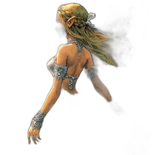 dress, mask, jewelry, staff transparent PNG cut-out